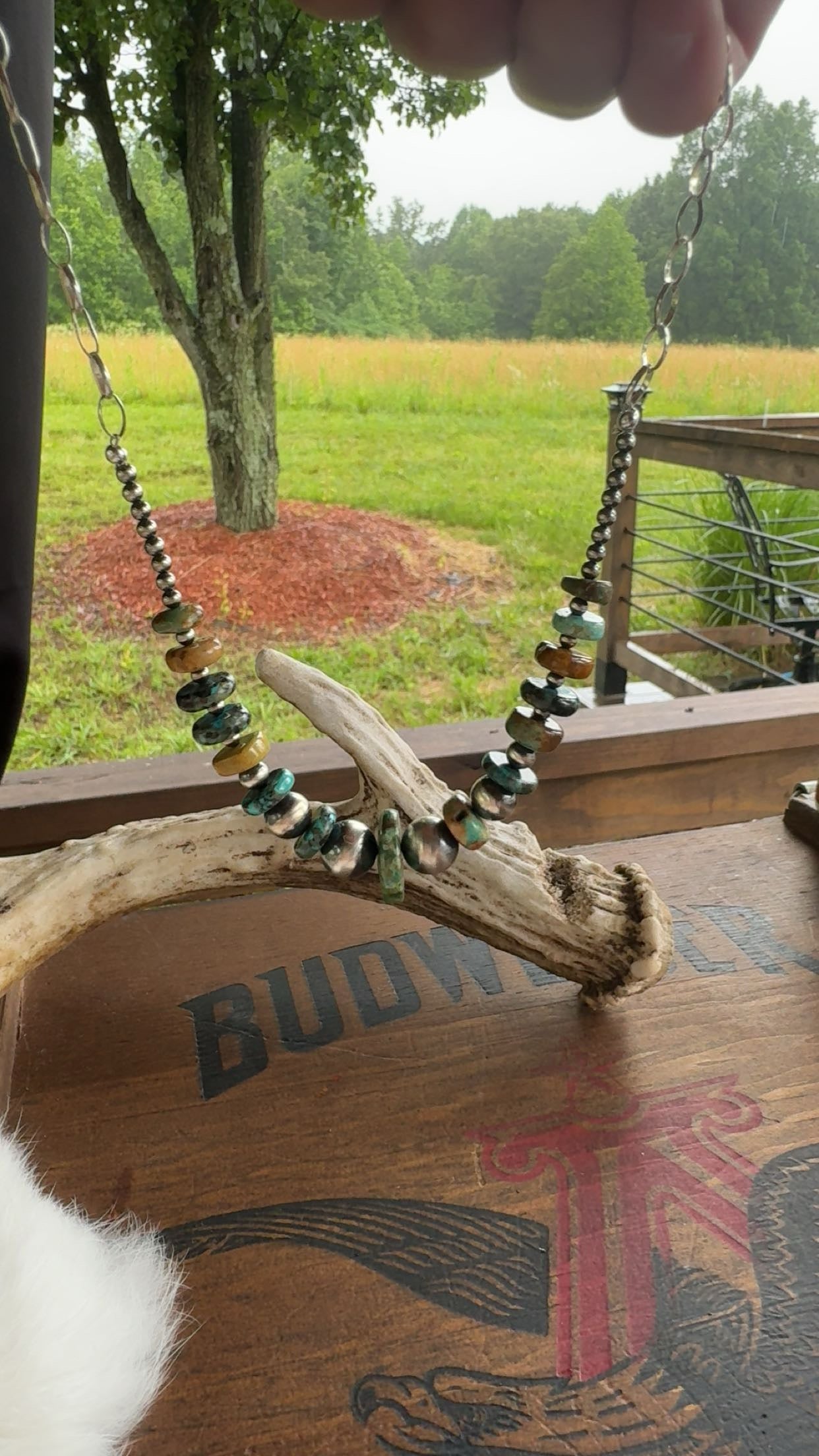 Small graduated turquoise and pearls