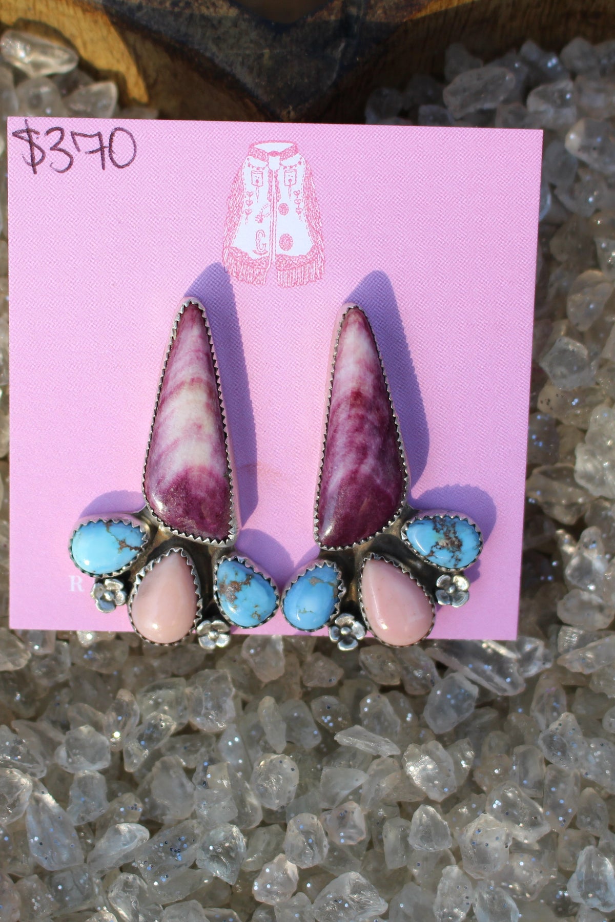 purple spiny earrings